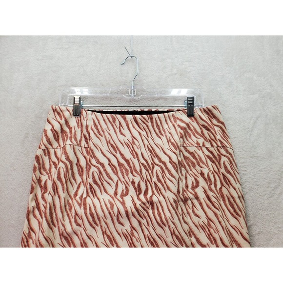 Lyssé Pencil Skirts Women's Medium Cream Brick Geo Print Viscose Elastic Waist - Picture 4 of 8